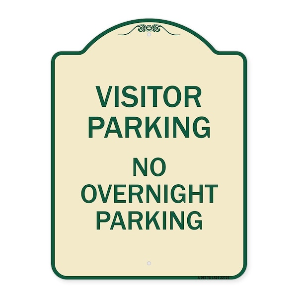 Signmission Visitor Parking Visitor Parking No Overnight Parking Heavy-Gauge Alum Sign, 24" x 18", TG-1824-22726 A-DES-TG-1824-22726 - main